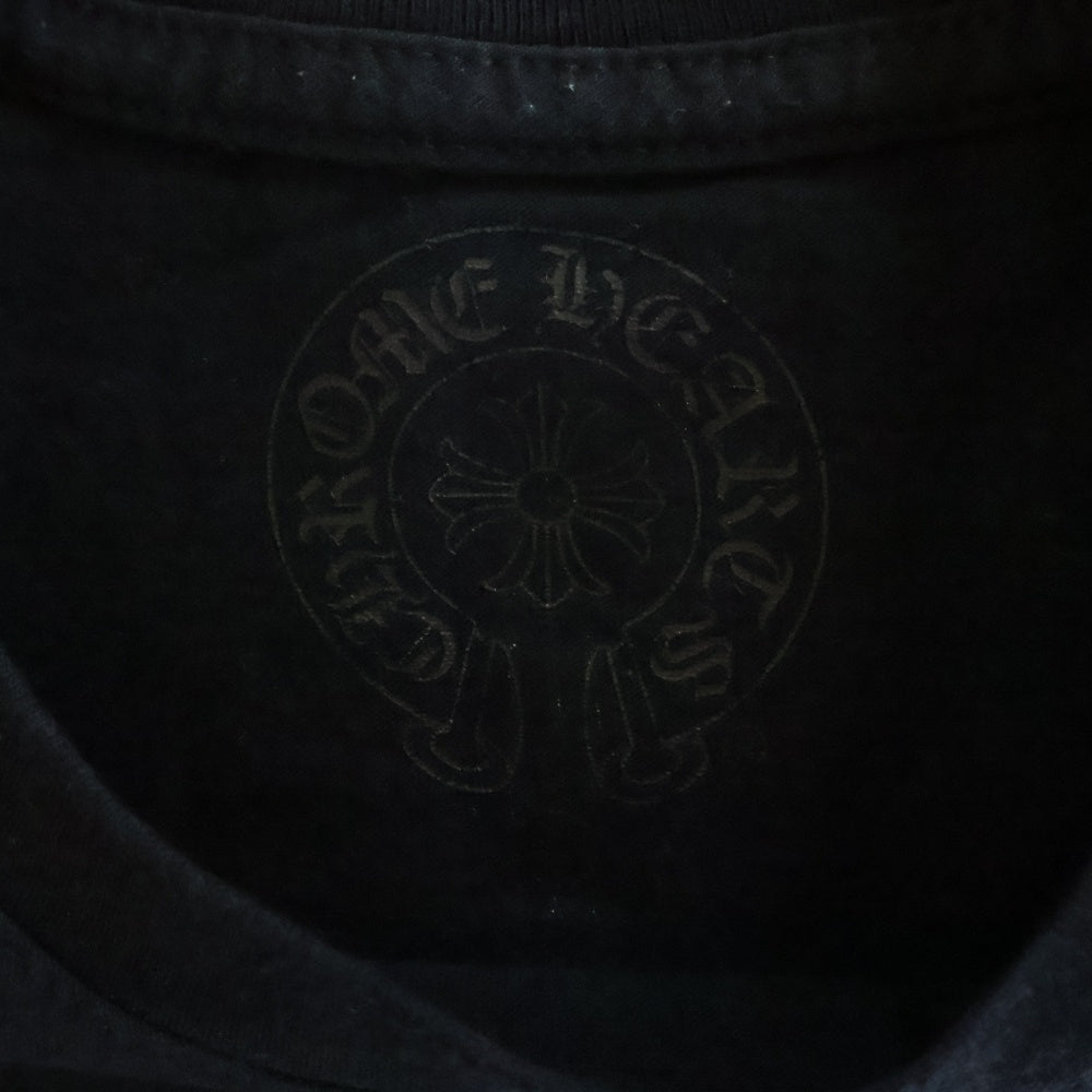 CHROME HEARTS(クロムハーツ) バック総柄プリント ホースシュー クルーネック 半袖Tシャツ ブラック