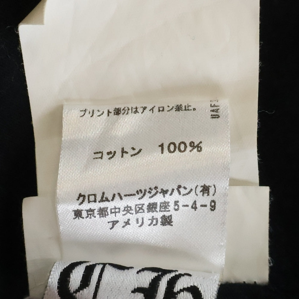 CHROME HEARTS(クロムハーツ) バック総柄プリント ホースシュー クルーネック 半袖Tシャツ ブラック