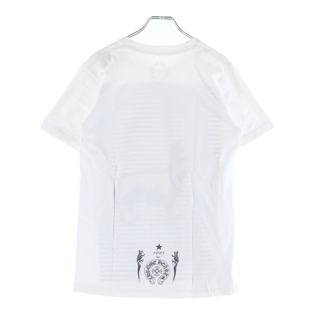 CHROME HEARTS(クロムハーツ) FOTI STRIPE T-SHIRT フォティ ストライプ クルーネック半袖Tシャツカットソー ホワイト