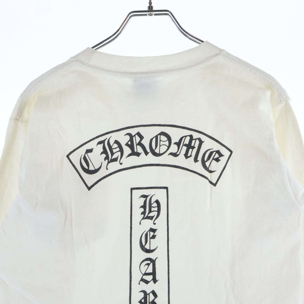 CHROME HEARTS(クロムハーツ) ロサンゼルス限定 FUCK YOU ファックユー ホースシュー バッククロスロゴ 長袖Tシャツ ロンT ロングスリーブカットソー ホワイト