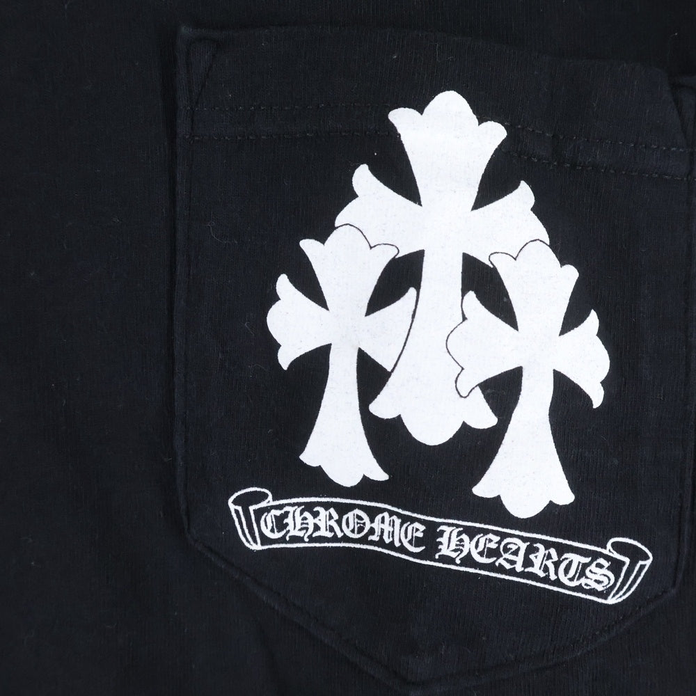 CHROME HEARTS(クロムハーツ) OLD 3CH CROSS S/S TEE トリプルクロスプリント クルーネック 半袖Tシャツ ブラック