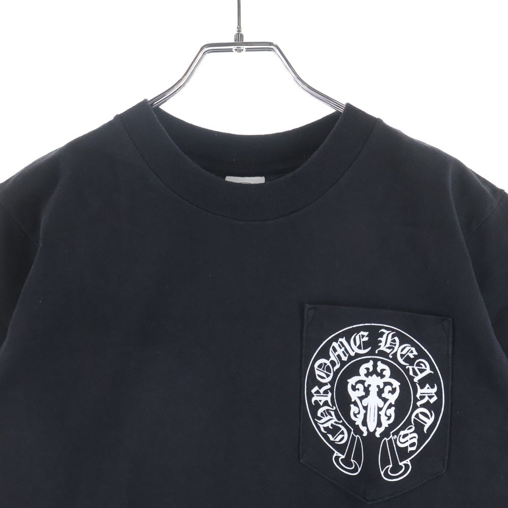 CHROME HEARTS(クロムハーツ) OLD AMERICAN FLAG TEE オールド アメリカンフラッグTシャツ 星条旗 ホースシュープリント 半袖Tシャツ カットソー ブラック