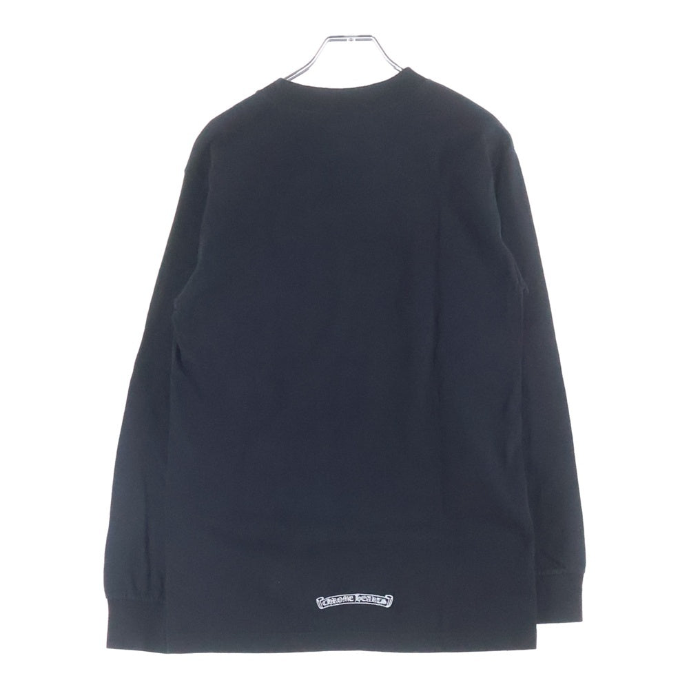 CHROME HEARTS(クロムハーツ) OLD フロントダブルクロス刺繍 クルーネック 長袖Tシャツ カットソー ブラック