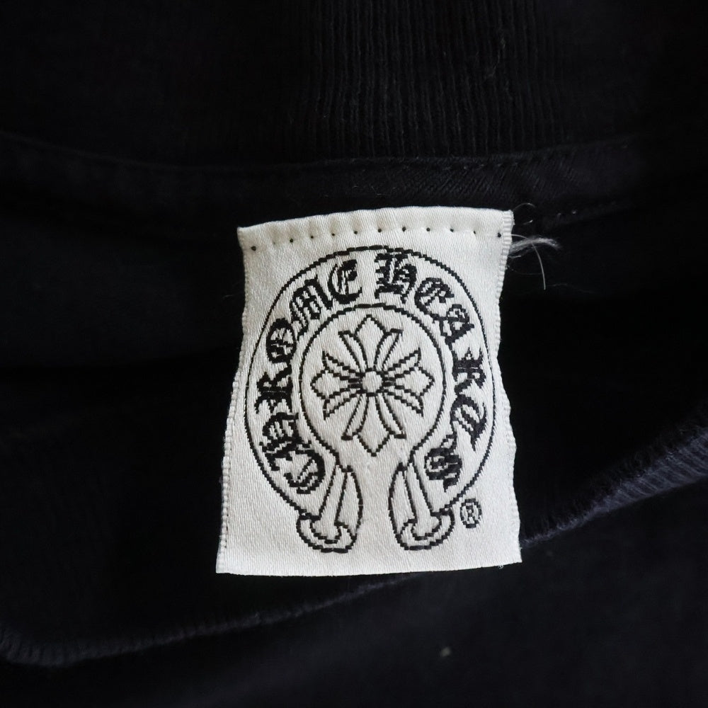 CHROME HEARTS(クロムハーツ) OLD フロントダブルクロス刺繍 クルーネック 長袖Tシャツ カットソー ブラック