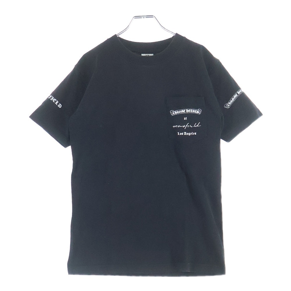 CHROME HEARTS(クロムハーツ) OLD MAXFIELD COLLABORATION BIG DAGGER TEE マックスフィールド胸ポケット バックダガープリント 半袖Tシャツ カットソー ブラック