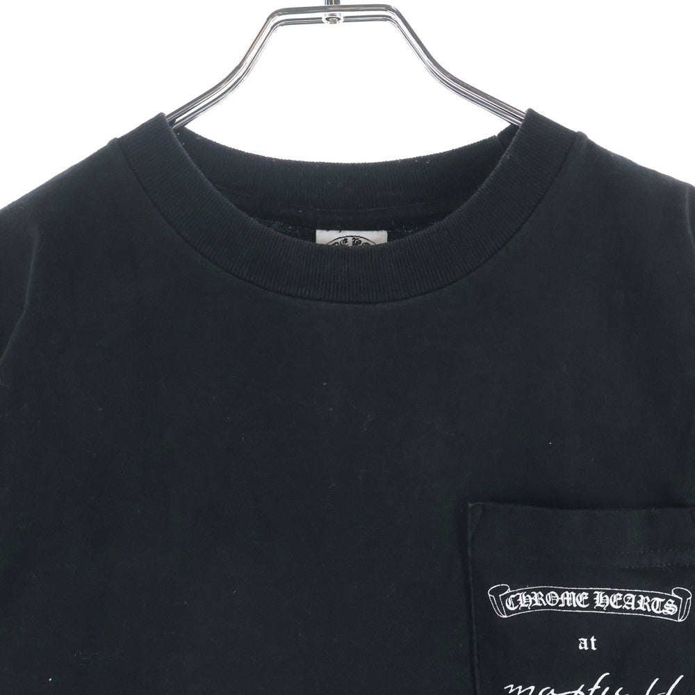 CHROME HEARTS(クロムハーツ) OLD MAXFIELD COLLABORATION BIG DAGGER TEE マックスフィールド胸ポケット バックダガープリント 半袖Tシャツ カットソー ブラック