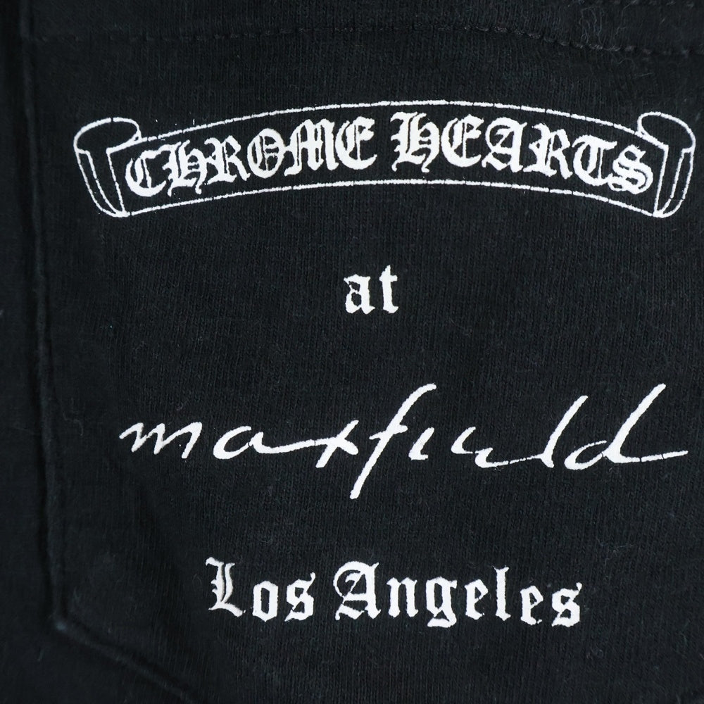 CHROME HEARTS(クロムハーツ) OLD MAXFIELD COLLABORATION BIG DAGGER TEE マックスフィールド胸ポケット バックダガープリント 半袖Tシャツ カットソー ブラック