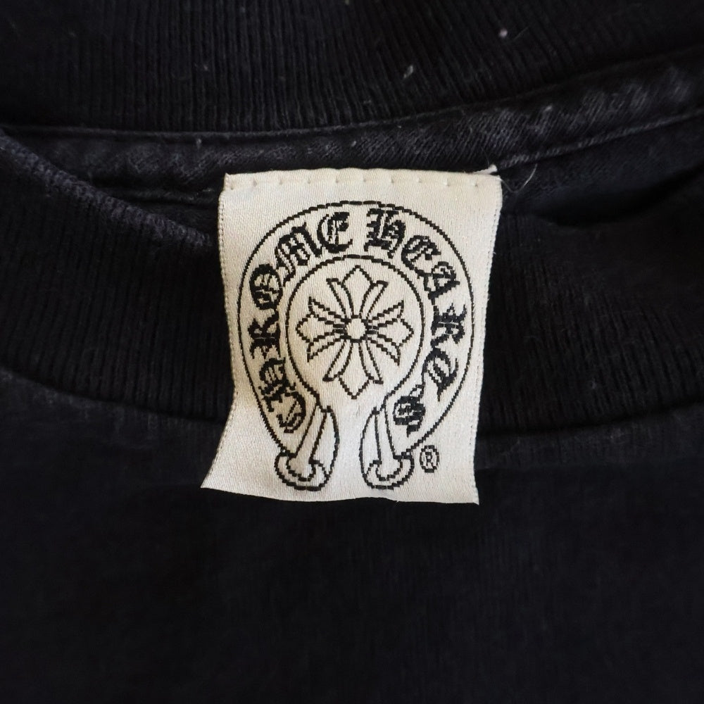 CHROME HEARTS(クロムハーツ) OLD フロントダブルクロス刺繍 クルーネック 長袖Tシャツ カットソー ブラック