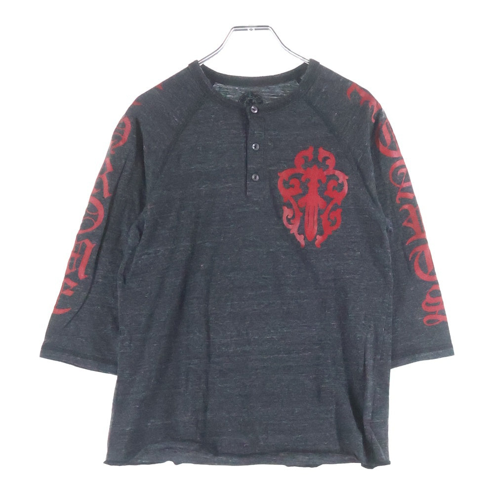CHROME HEARTS(クロムハーツ) OLD ヴァインダガーヘンリーネック 長袖Tシャツ カットソー チャコールグレー