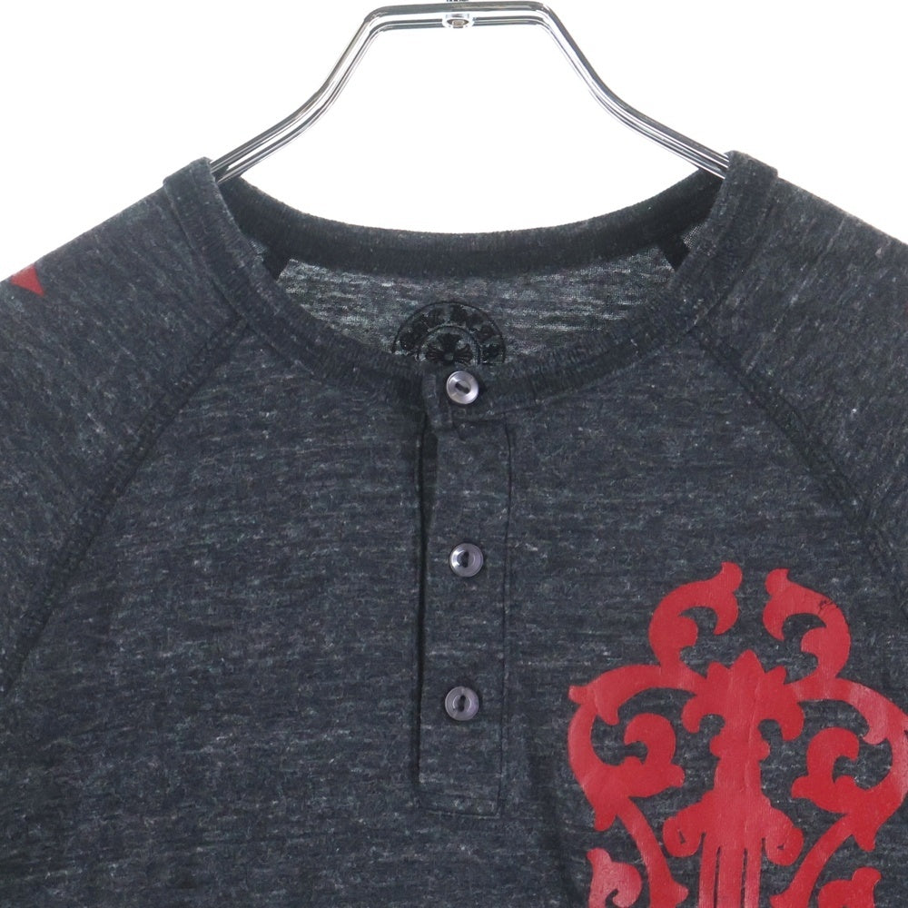 CHROME HEARTS(クロムハーツ) OLD ヴァインダガーヘンリーネック 長袖Tシャツ カットソー チャコールグレー