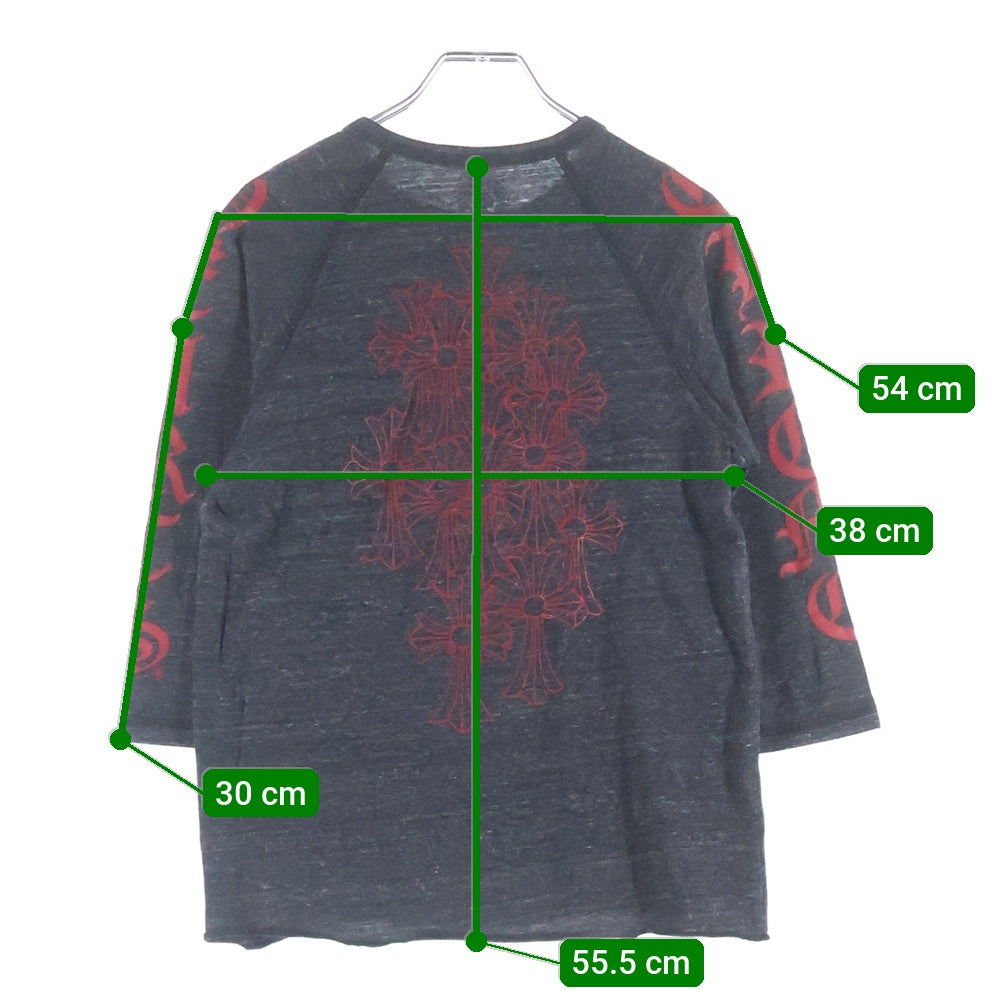 CHROME HEARTS(クロムハーツ) OLD ヴァインダガーヘンリーネック 長袖Tシャツ カットソー チャコールグレー