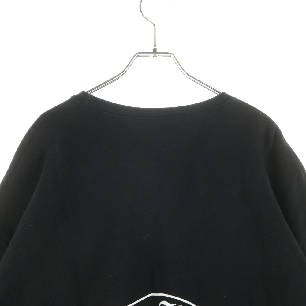 CHROME HEARTS(クロムハーツ) Horseshoe Crewneck Sweatshirt ホースシュープリント 袖フローラル クルーネックスウェットトレーナー ブラック