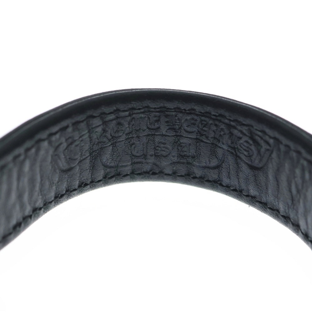 CHROME HEARTS(クロムハーツ) GUNSLINGER ガンスリンガー クロスボール レザーブレスレット ブラック/シルバー BCA146