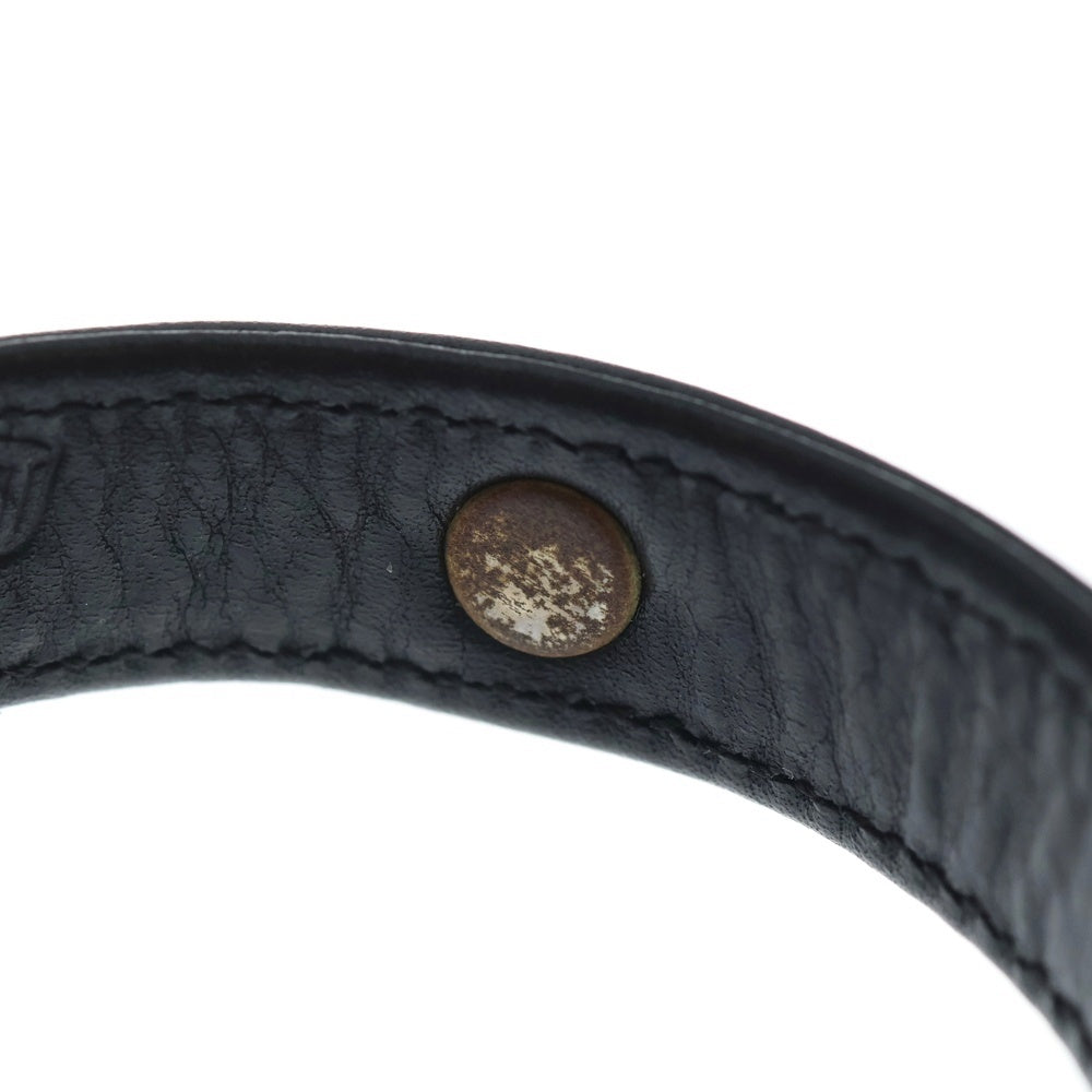 CHROME HEARTS(クロムハーツ) GUNSLINGER ガンスリンガー クロスボール レザーブレスレット ブラック/シルバー BCA146