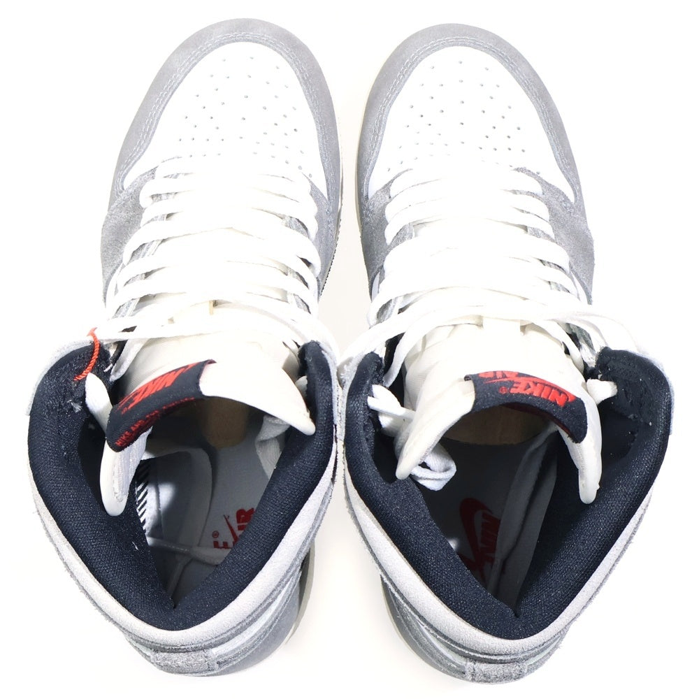 NIKE(ナイキ) AIR JORDAN 1 RETRO HIGH OG GS FD1437-051 エアジョーダン1 ガールズ ハイカットスニーカー US5Y/23.5cm グレー/ホワイト レディース