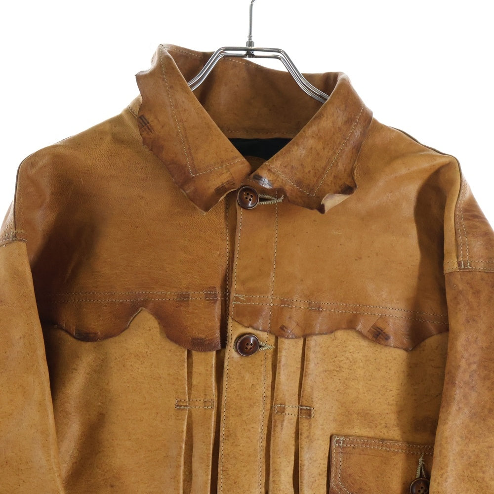 GOOD KARMA DEVELOPMENT(グッドカルマ ディベロップメント) LEATHER BLOUSE DAVE ダイブ エゾジカレザージャケット ブラウス ブラウン