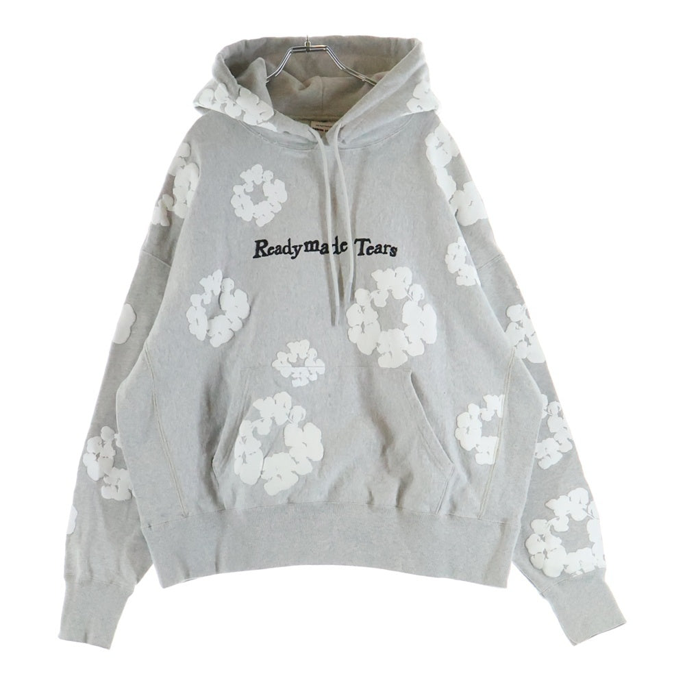 READY MADE(レディメイド) 22AW×DENIM TEARS COTTON WREATH HOODIE フラワーリース コットン プルオーバーパーカー フーディー グレー RE-DT-GY-00-00-08