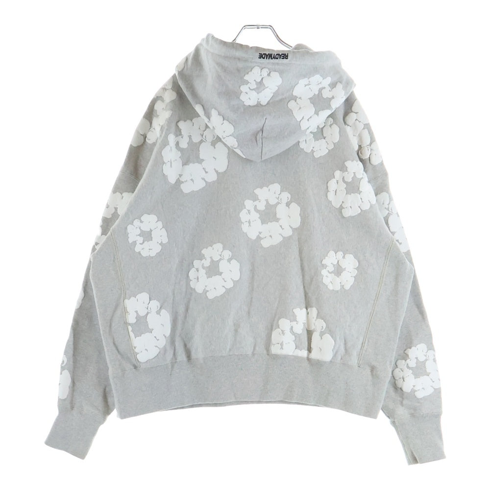 READY MADE(レディメイド) 22AW×DENIM TEARS COTTON WREATH HOODIE フラワーリース コットン プルオーバーパーカー フーディー グレー RE-DT-GY-00-00-08