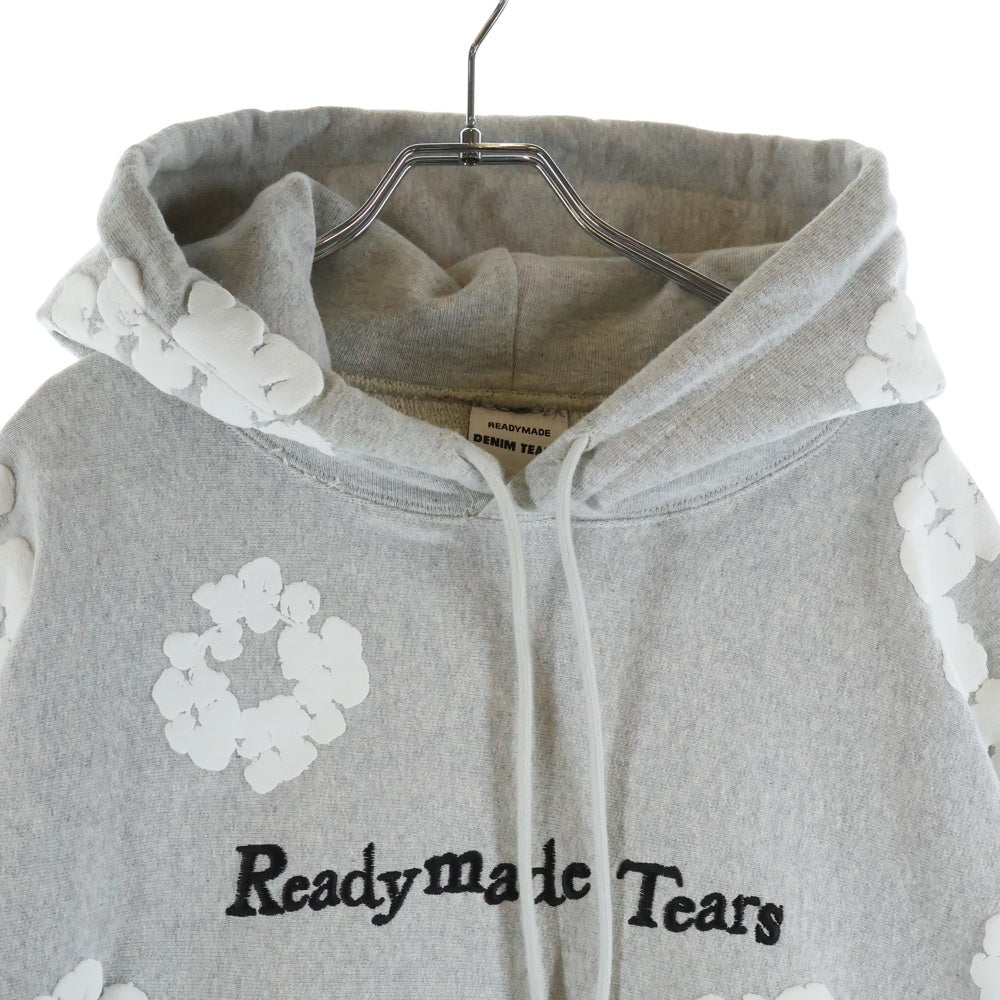 READY MADE(レディメイド) 22AW×DENIM TEARS COTTON WREATH HOODIE フラワーリース コットン プルオーバーパーカー フーディー グレー RE-DT-GY-00-00-08
