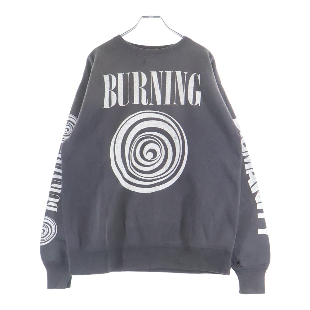 SAINT MICHAEL(セントマイケル) 23AW Crew Sweat Burning クルーネック スウェット ダメージ加工 グレー SM-S23-0000-041
