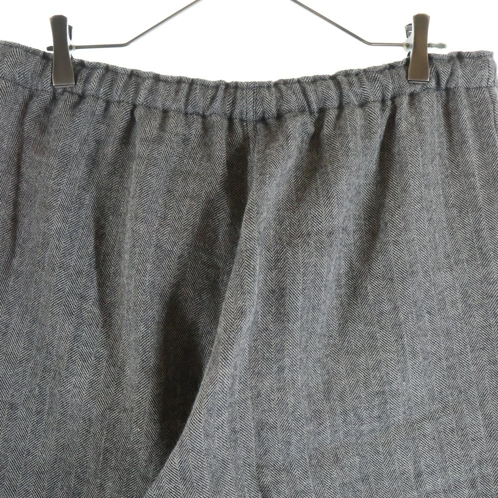 MAATEE&SONS(マーティーアンドサンズ) 24AW EASY PANTS LINEN ALPACA HERRINGBONE リネンアルパカ混 ヘリンボーンイージーワイドパンツ グレー MT4303-0209A