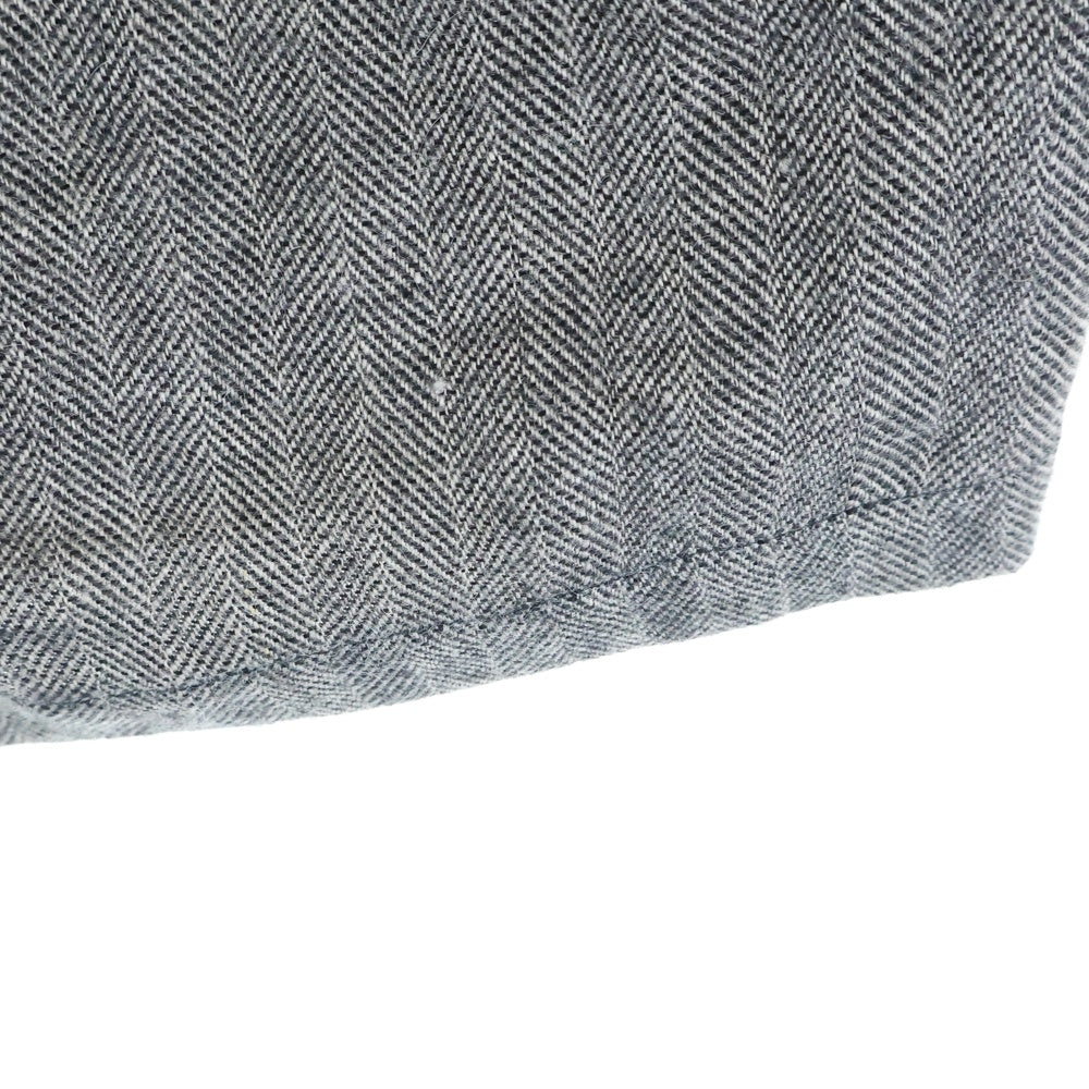 MAATEE&SONS(マーティーアンドサンズ) 24AW EASY PANTS LINEN ALPACA HERRINGBONE リネンアルパカ混 ヘリンボーンイージーワイドパンツ グレー MT4303-0209A
