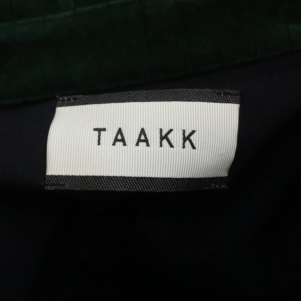 TAAKK(ターク) 切り替えデザイン 長袖シャツ グリーン TA24AW-SH021