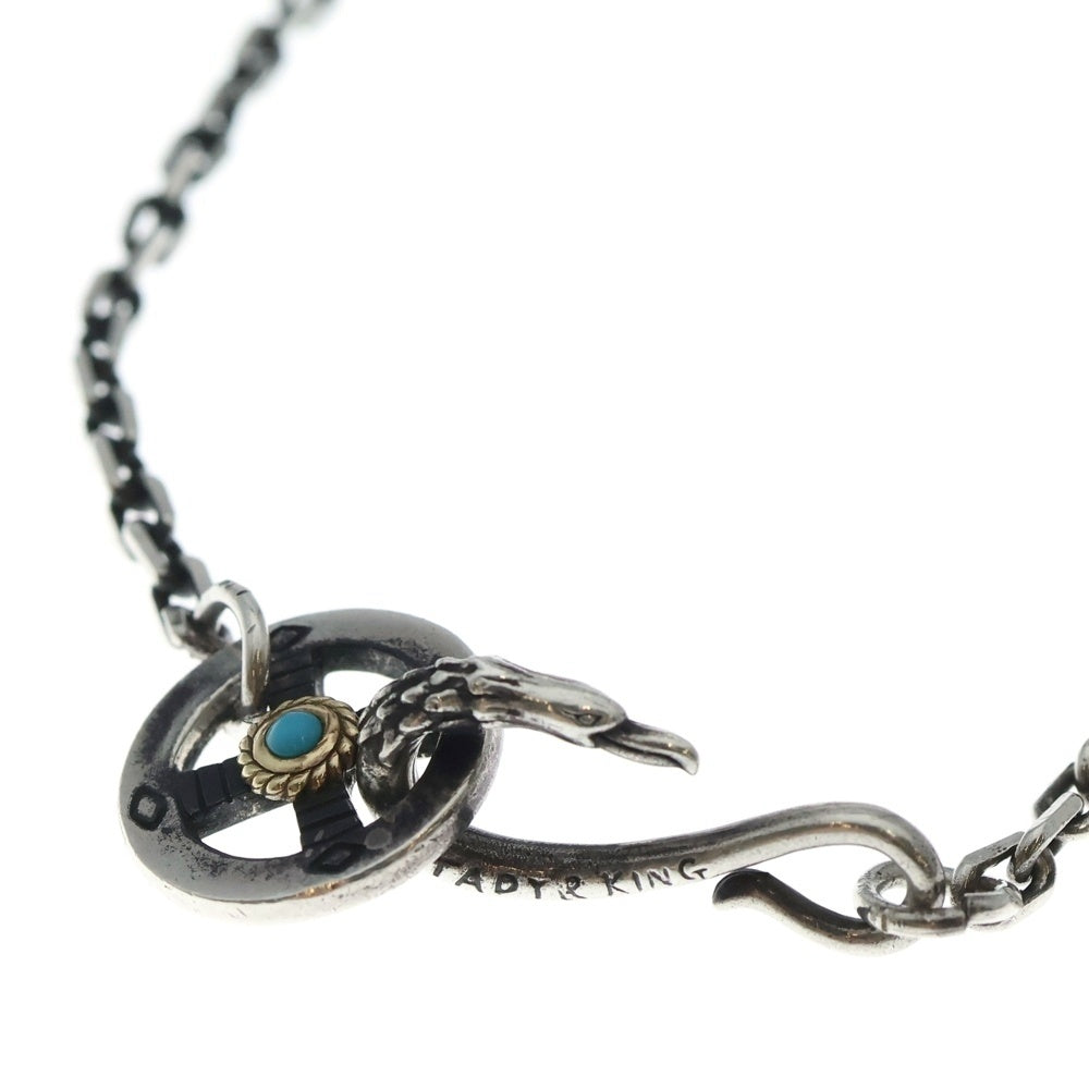 TADY & KING(タディアンドキング) イーグルフック&レギュラーホイール金縄ターコイズ付き 太角チェーン 45cm