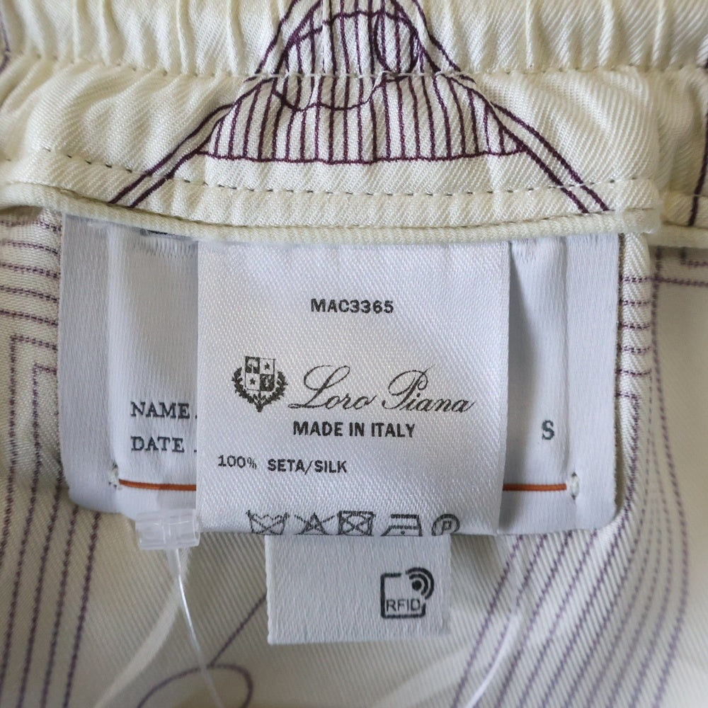Loro Piana(ロロピアーナ) Bay Printed Silk Twill Shorts カクテル総柄プリント シルクショーツ ハーフパンツ アイボリー P01008293