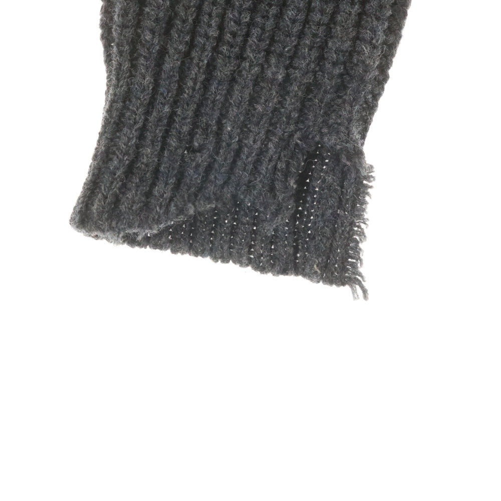 MARNI(マルニ) 23AW Broken Fisherman Turtleneck Knit フィッシャーマン タートルネック 胸ロゴ刺繍 ダメージニットセーター グレー DVMG0054A0