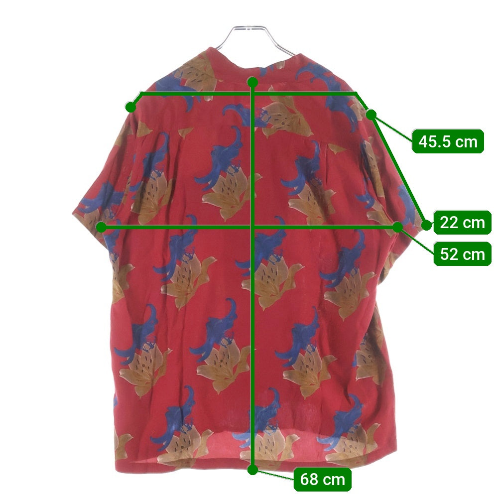 WACKO MARIA(ワコマリア) 20SS S/S HAWAIIAN SHIRT ショートスリーブハワイアンシャツ 総柄 半袖開襟シャツ レッド