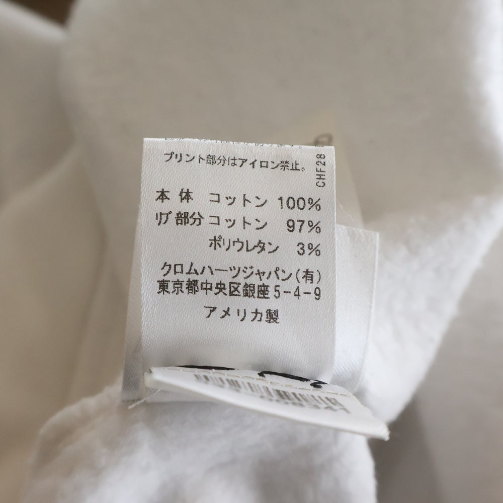 CHROME HEARTS(クロムハーツ) Horseshoe Crewneck Sweatshirt ホースシュープリント 袖フローラル クルーネックスウェットトレーナー ホワイト