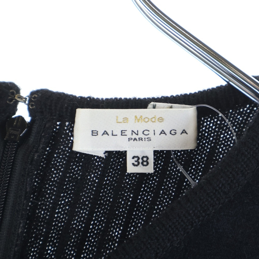 BALENCIAGA(バレンシアガ) la mode ニット ベルベット ワンピース ブラック 2968-5110 レディース