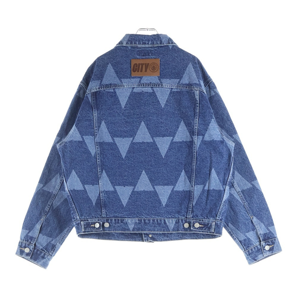 WIND AND SEA(ウィンダンシー) Manchestercity FC マンチェスター・シティ 総柄 デニムジャケット インディゴ
