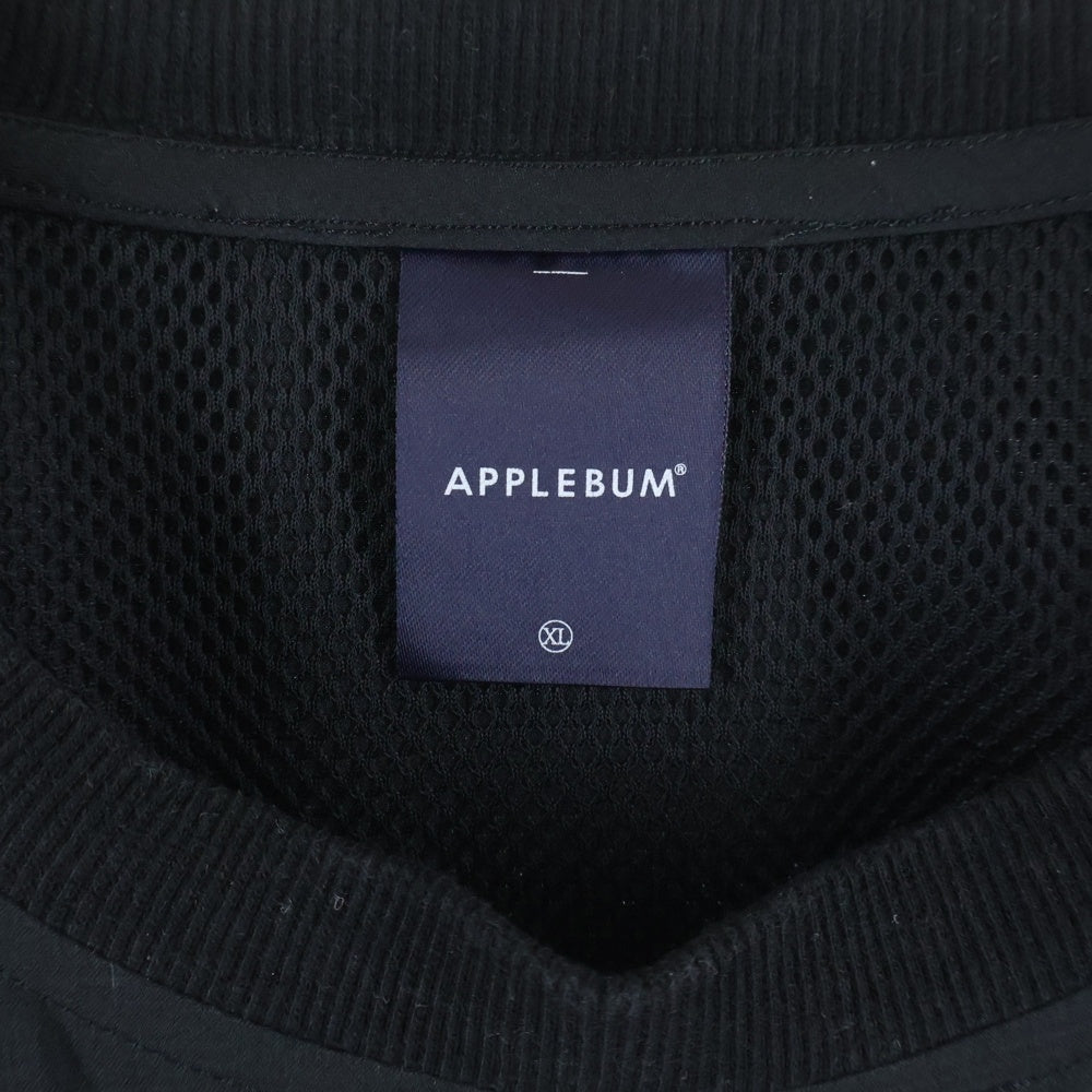 APPLEBUM(アップルバム) Active Pocket Tee アクティブ 胸ポケット付 クルーネック 半袖Tシャツ ブラック