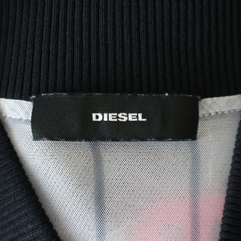 DIESEL(ディーゼル) メッシュ シースルー ブルゾン ジップアップジャケット ホワイト/ブラック レディース