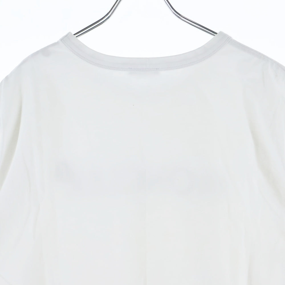 MONCLER(モンクレール) ロゴフロッキープリント クルーネック半袖Tシャツカットソー ホワイト G20918C00022
