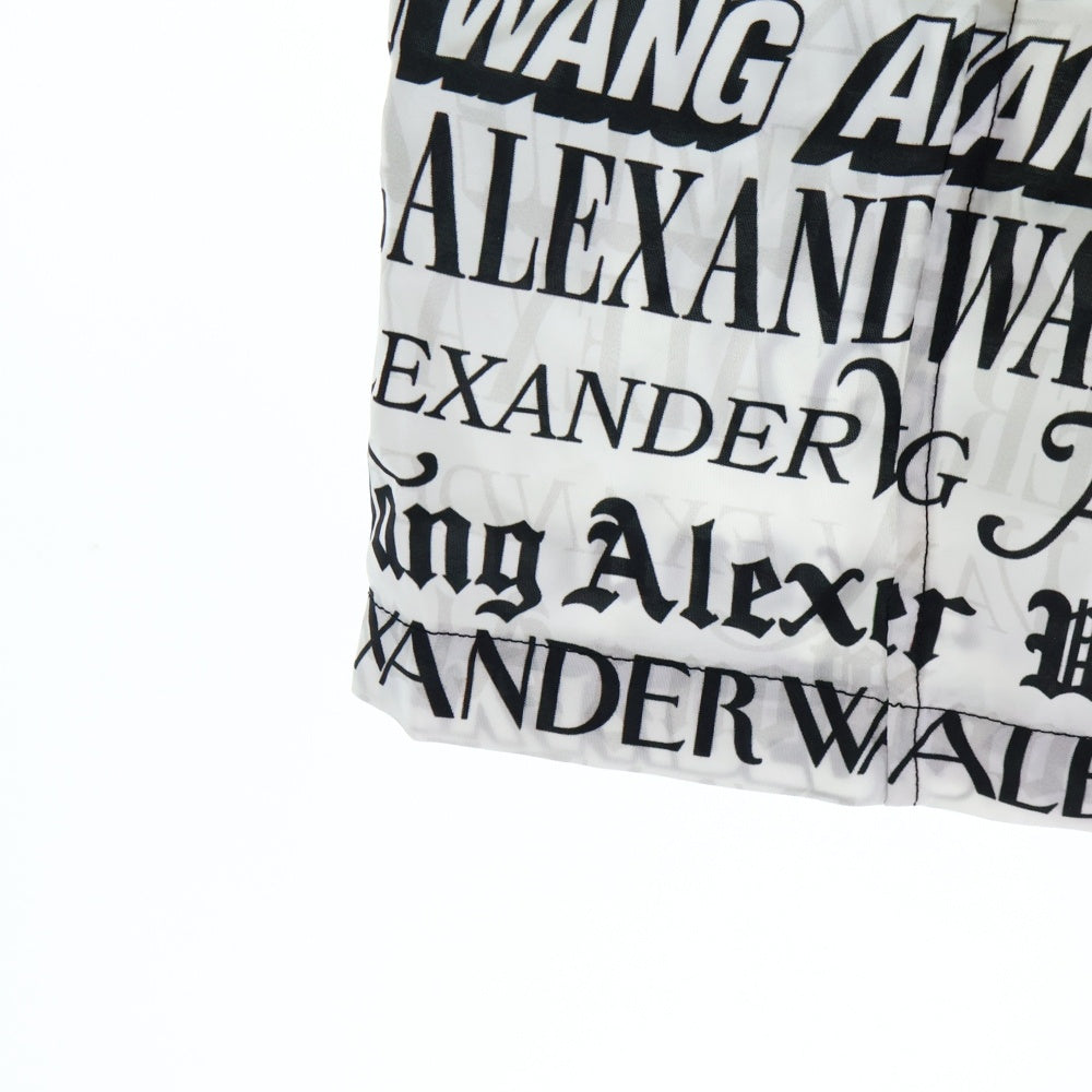 ALEXANDER WANG(アレキサンダーワン) PULL ON BOXER SHORT ロゴ総柄 ボクサー パンツ ショーツ ホワイト/ブラック UWC2244095