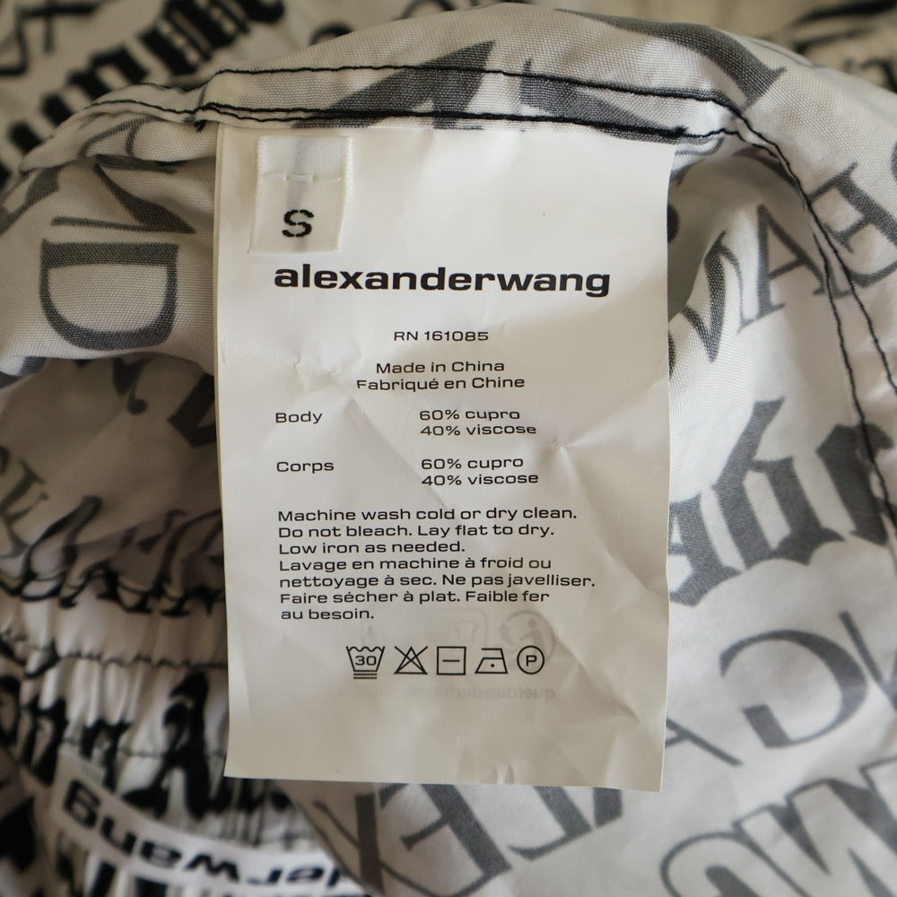 ALEXANDER WANG(アレキサンダーワン) PULL ON BOXER SHORT ロゴ総柄 ボクサー パンツ ショーツ ホワイト/ブラック UWC2244095