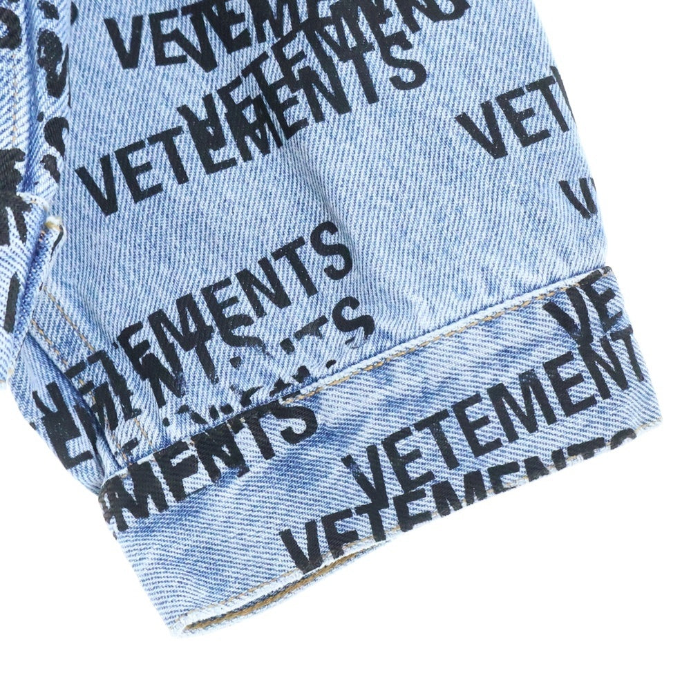 VETEMENTS(ヴェトモン) Stamped Logo Denim Jacket スタンプロゴ デニム ジャケット インディゴ UE54JA280N