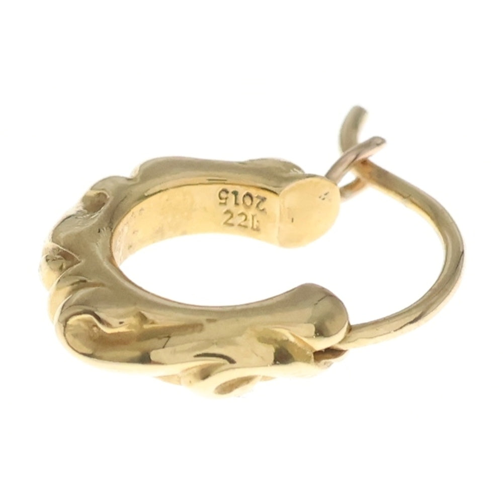 CHROME HEARTS(クロムハーツ) 22K TNY HOOP SCRL タイニースクロールフープピアス ゴールド
