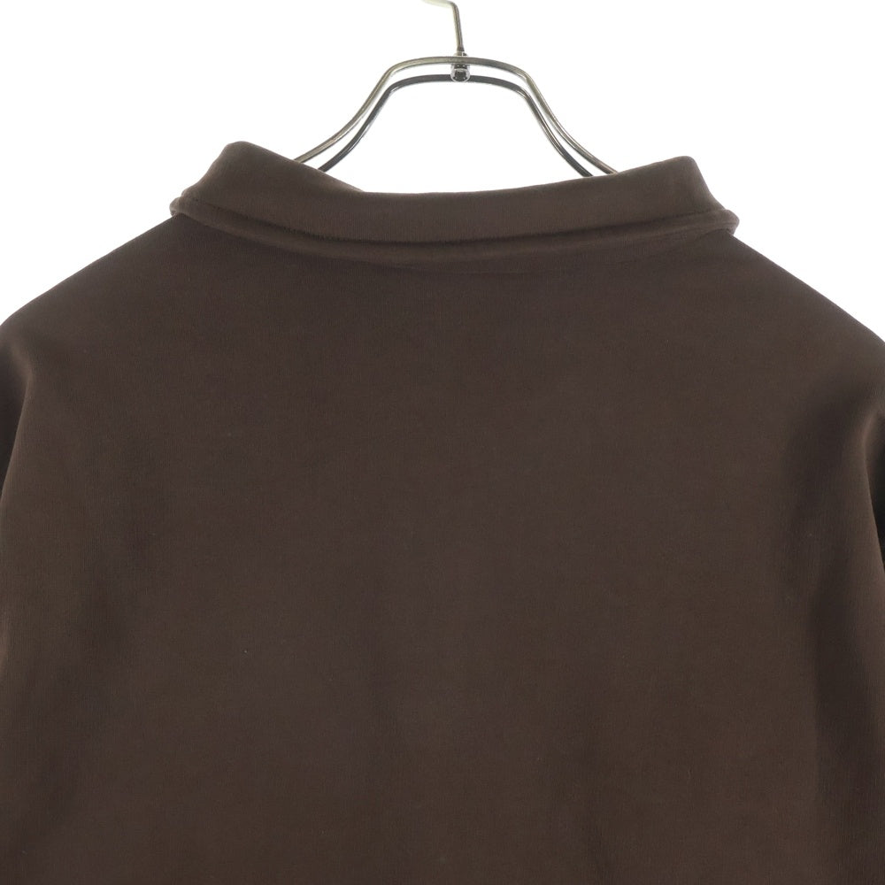 PRADA(プラダ) 25AW コットンフリース ポロシャツ ハーフジップ スウェット ブラウン UJL55C S000 1YFT