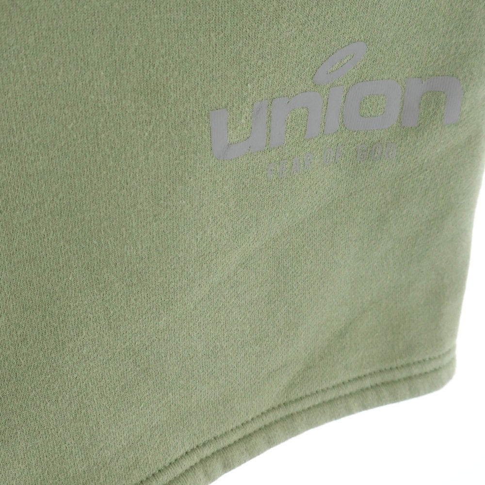FEAR OF GOD ESSENTIALS(フィアオブゴッド エッセンシャルズ) ×UNION 30 year Shorts ユニオンプリント ハーフパンツ ショーツ カーキ