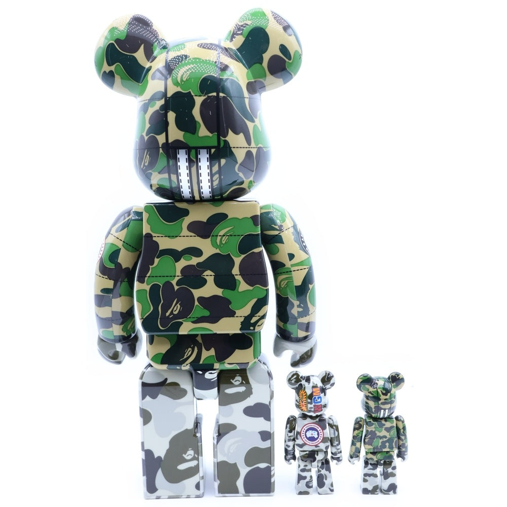 MEDICOM TOY(メディコムトイ) BE@RBRICK 30th Anniversary A BATHING APE CANADA GOOSE ベアブリック 30周年記念 アベイシングエイプ カナダグース カーキ 400%/100%