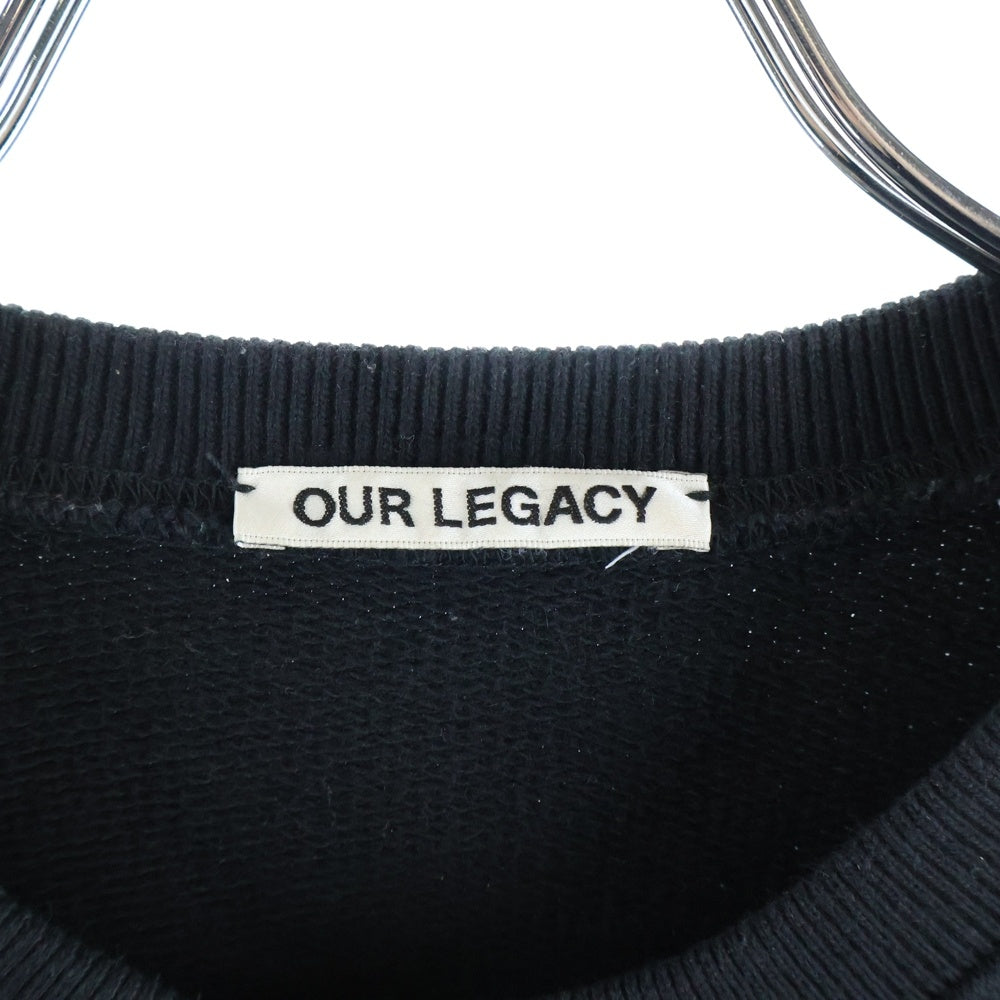 OUR LEGACY(アワーレガシー) 21AW SLASHED BASE SWEAT スラッシュドベーススウェット フロントプリント ブラック W4216BOSB