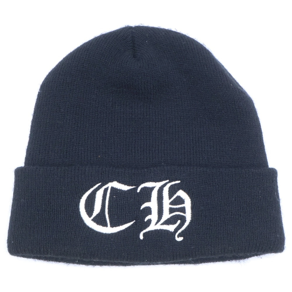 CHROME HEARTS(クロムハーツ) OLD CH Logo Embroidery Beanie CHロゴ刺繍ビーニー ニット帽 ブラック