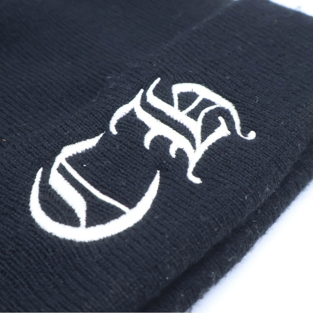 CHROME HEARTS(クロムハーツ) OLD CH Logo Embroidery Beanie CHロゴ刺繍ビーニー ニット帽 ブラック