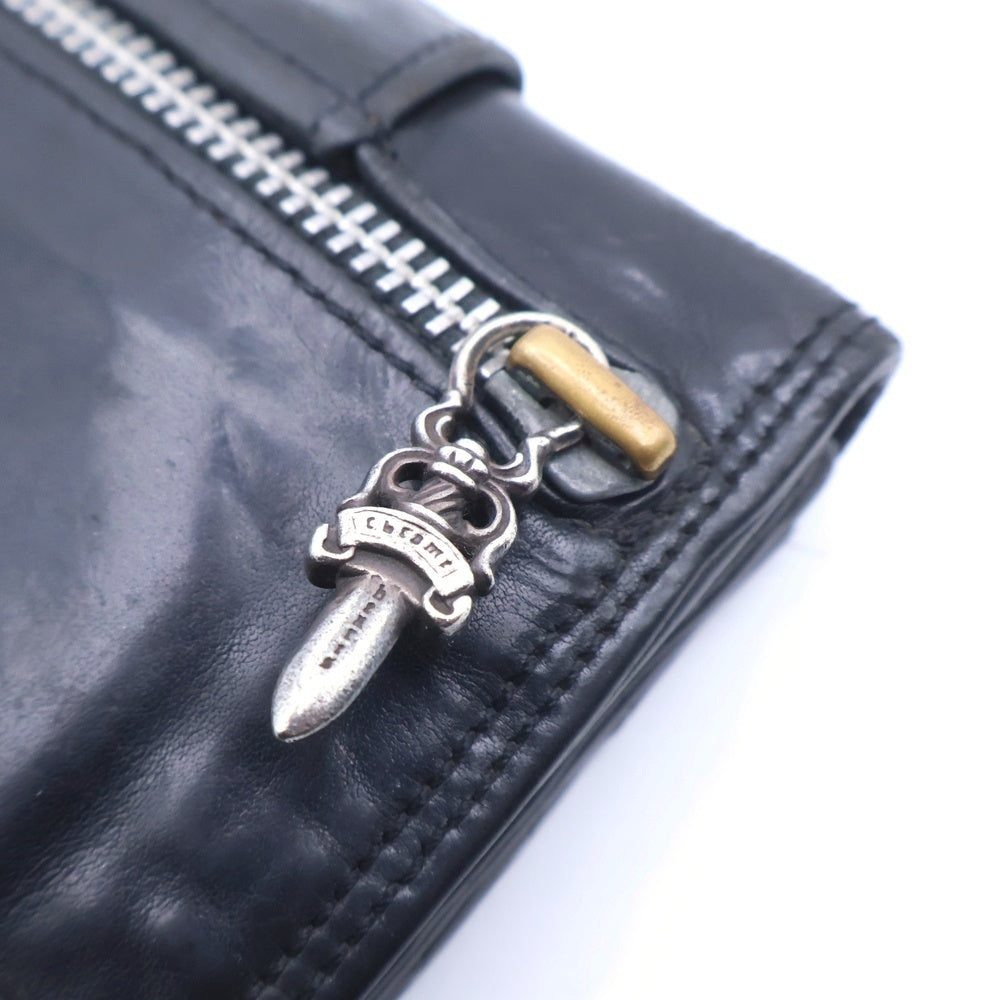 CHROME HEARTS(クロムハーツ) 3 FOLD WALLET ラージ 3フォールド レザー ウォレット 財布 ブラック