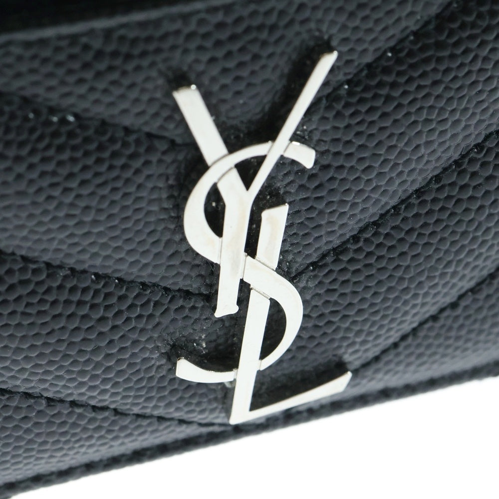 SAINT LAURENT PARIS(サンローランパリ) YSLロゴ レザー カードケース フラグメントケース ブラック