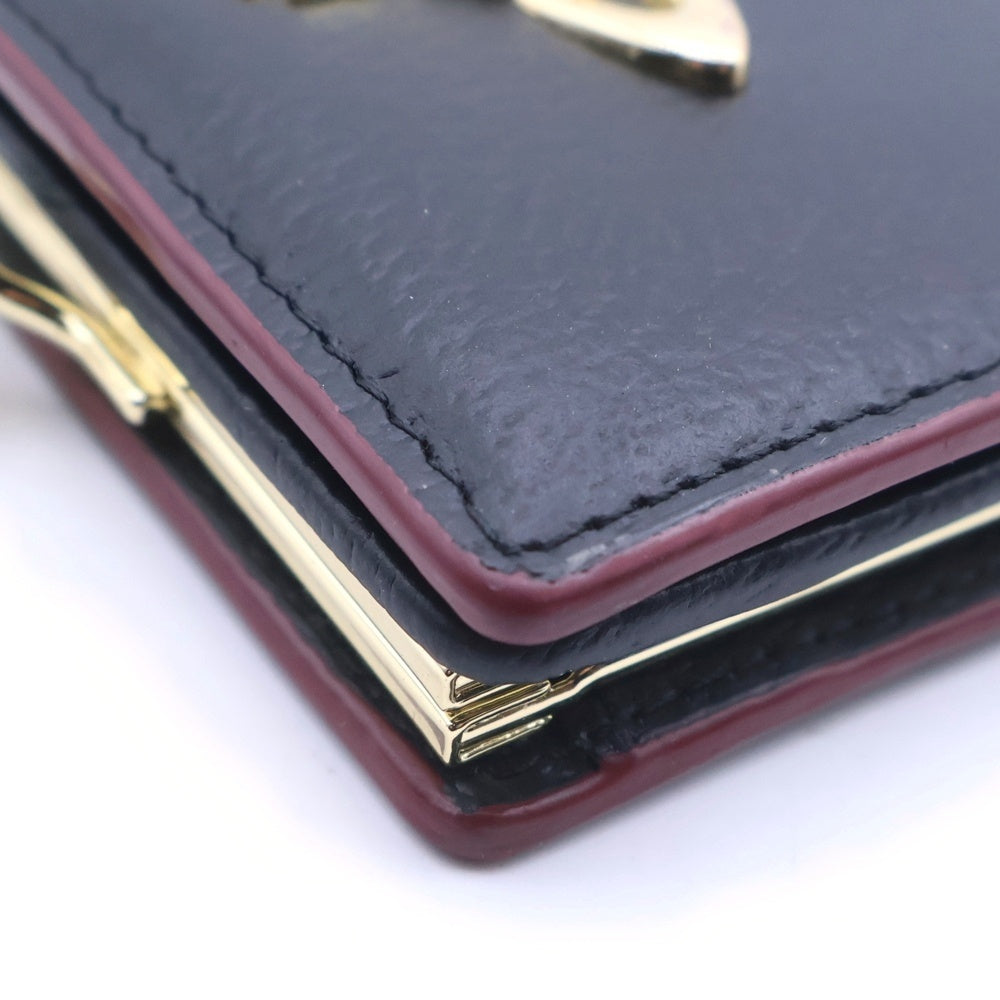 Vivienne Westwood(ヴィヴィアンウエストウッド) オーブロゴ コンパクトウォレット がま口二つ折り財布 ブラック 988VW738 レディース